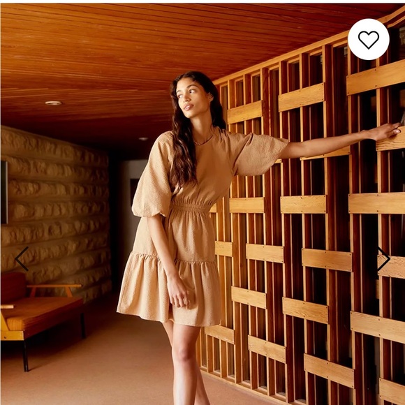 Madewell Seersucker Puff-Sleeve Cutout Mini Dress - Picture 2 of 7